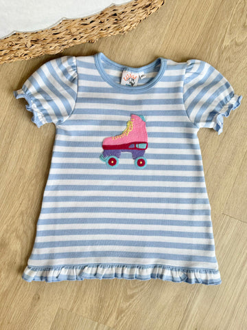 Luigi Kids Sky Blue Stripe Roller Skate Top