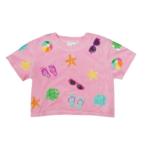 Belle Cher Sequin Beach Top