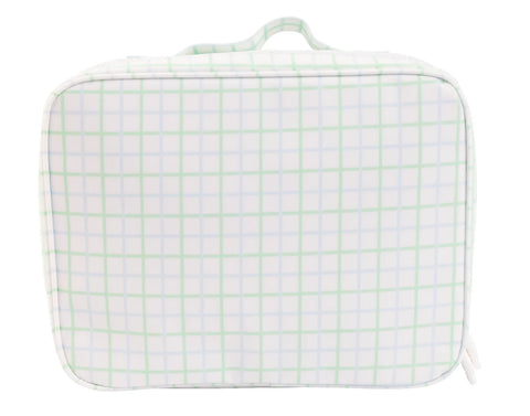 Apple of My Isla Blue Green Windowpane Lunch Box