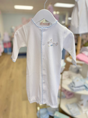 Baby Club Chic Blue Crochet Trim Lamb Converter Gown