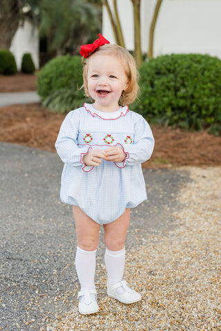James & Lottie Knit Smocked Wreath Bubble