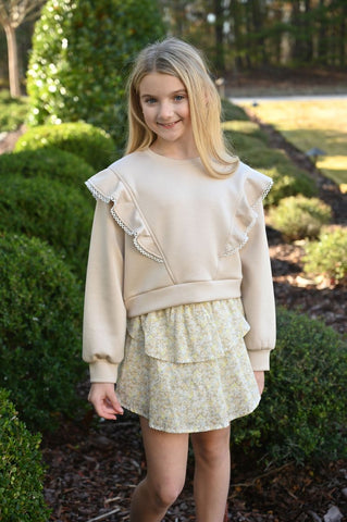 Pleat Collection Beige Livvy Sweatshirt