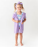 Ruffle Butts Lavender Terry Full Zip Cover Up