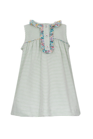 Petit Bebe Knit Pastel Green Stripe Sleeveless Dress