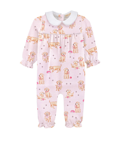 Baby Club Chic Pink Puppy Adventures Playsuit