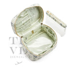 TRVL Provence Train Luxe Cosmetic Bag w/ Green Pinstripe Liner