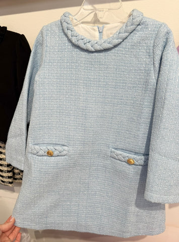 Lulu Bebe Light Blue Braided Dress