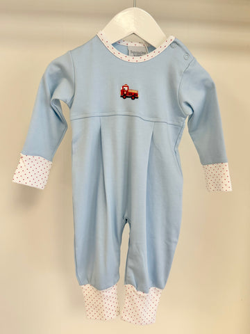 Squiggles by Charlie Blue Firetruck Long Romper