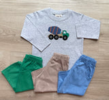 Luigi Kids Heather Gray Cement Mixer Long Sleeve Tee