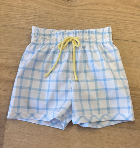 Lullaby Set Blue Check Swim Trunks