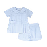 Lullaby Set Blue Windowpane Andrew Short Set