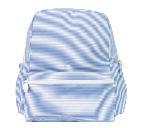 Apple of My Isla Navy Mini Stripe Backpack- Large