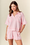 Pink Terry Short Set