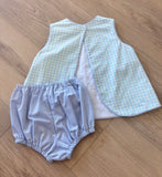 Anvy Kids Blue Pastel Plaid Bloomer Set