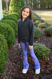Pleat Colletion Electric Purple Florie Flare Leggings