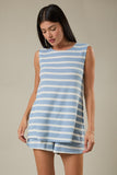 Fog Stripe Tunic Short Set
