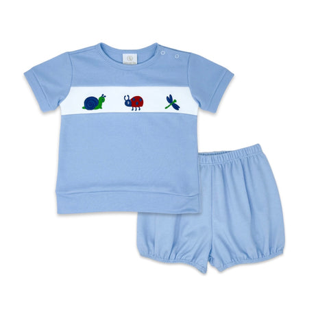 Lullaby Set Snips & Snails Blue Bloomer Set