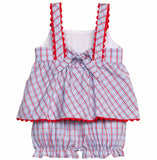 Little English Patriotic Plaid Evie Bloomer Set
