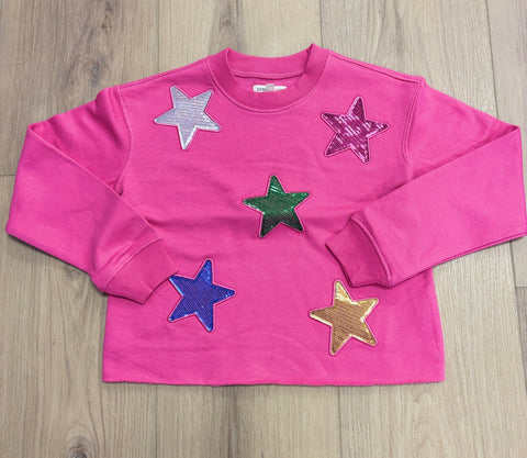 Paper Flower Sequin Star Sweatshirt