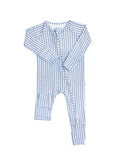 The Uptown Baby Blue Gingham Zip Pajama