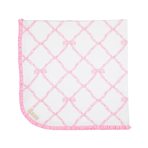 The Beaufort Bonnet Company Pier Party Pink Belle Meade Bow Baby Buggy Blanket