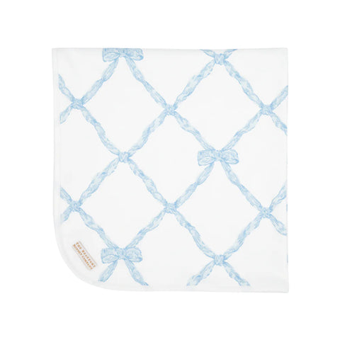 The Beaufort Bonnet Company Buckhead Blue Belle Meade Bow Baby Buggy Blanket