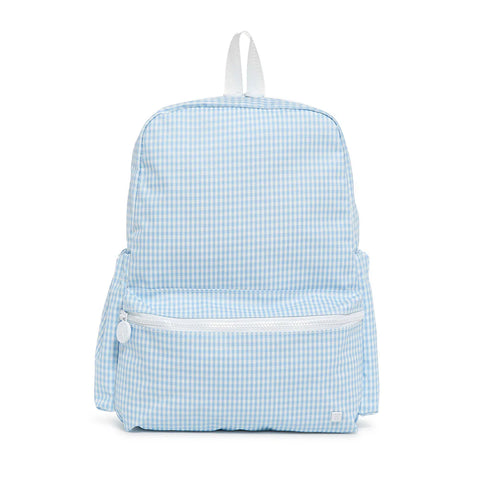 TRVL Mist Blue Gingham Backpack