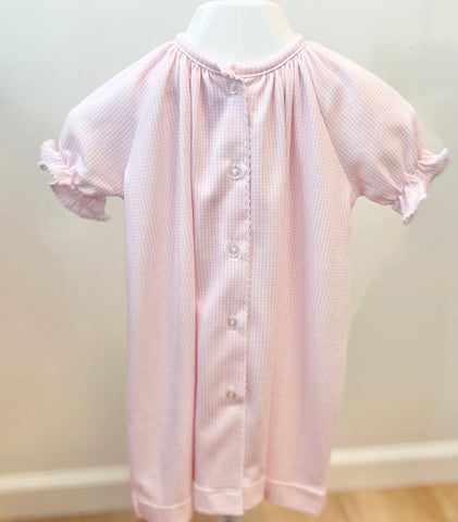 Lullaby Set Pink Mini Gingham Pima Daygown