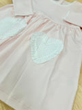 Squiggles by Charlie Pink Dot Heart Pocket Long Sleeve Dress