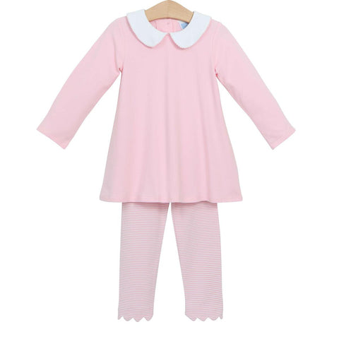 Trotter Street Pink Collar Legging Set