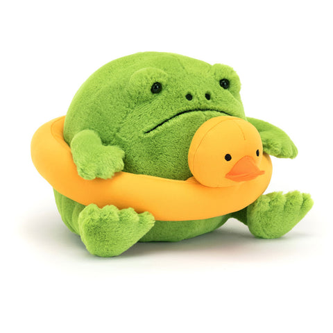 Jellycat Amuseables Ricky Rain Frog with Rubber Duck