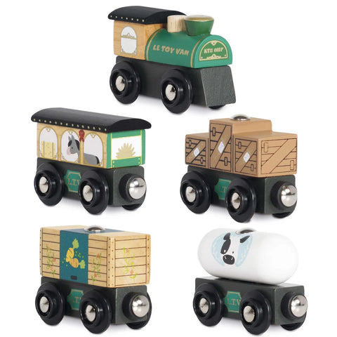 Le Toy Van Great Green Train with Carriage