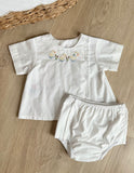 Baby Sen White Duck Diaper Set