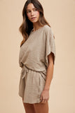 Textured Taupe Short Set