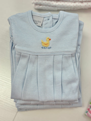 Squiggles by Charlie Blue Mini Stripe Duck Bubble