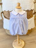 Anvy Kids Pink & Blue Stripe Scallop Collar Bubble