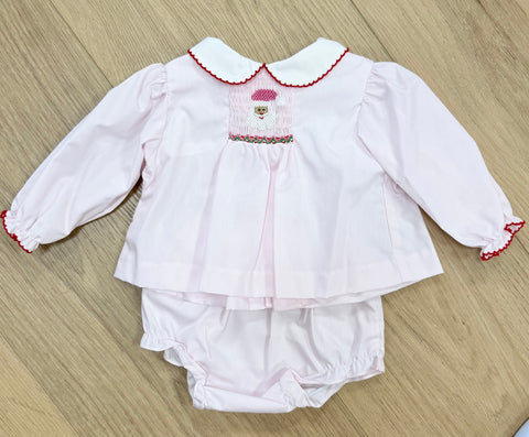 Petit Ami Girls Santa Bloomer Set