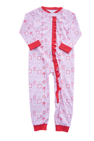 James & Lottie Pima Girls Letters to Santa Zip Pajamas