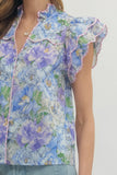 Blue Floral Lilly Top