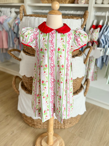 Lottie Lou Apparel Pleated Strawberry Dress