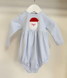 Squiggles by Charlie Blue Stripe Santa Long Sleeve Bubble