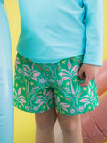 Ruffle Butts Coconut Cabana Performance Hybrid Swim Trunks