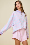 Cotton Candy Stripe Mockneck Lounge Sweatshirt