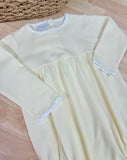Squiggles by Charlie Pale Yellow/Blue Dot Trim Long Sleeve Bubble