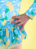 Ruffle Butts Blooming Basket Long Sleeve Rash Guard Set