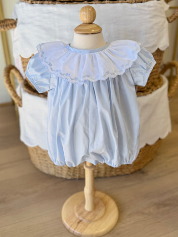 Anvy Kids Blue Lace Collar Girls Bubble