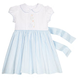 Little English Blue Bunny Peter Pan Dress