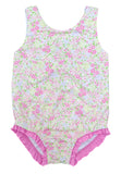 James & Lottie Fuchsia Floral Lottie One Piece Swimsuit