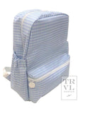 TRVL Mist Blue Gingham Backpack
