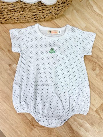 Luigi Kids White Chambray Dot Frog Bubble